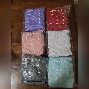 ALVABABY 6 Pack Cloth Diaper with 12 Inserts One Size Adjustable Washable